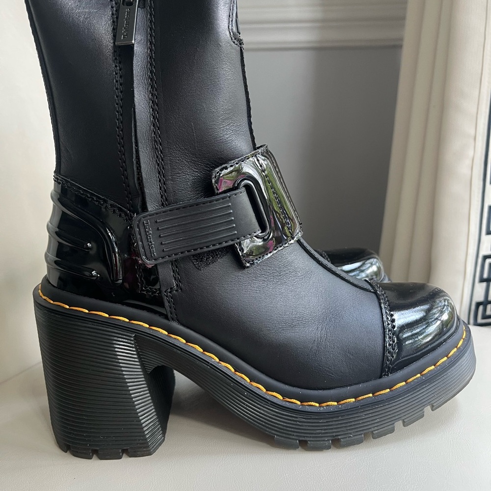 Dr. Martens Glossy Black Heeled Boots